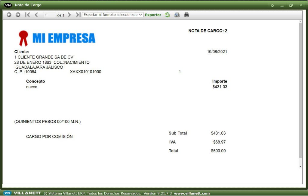 Notas de cargo de Clientes Ayuda de ERP Notas de cargo de Clientes Ayuda de ERP